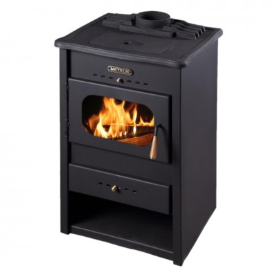 Wood burning stove Metalik with solid cast iron top, 9.6 kW - Stoves
