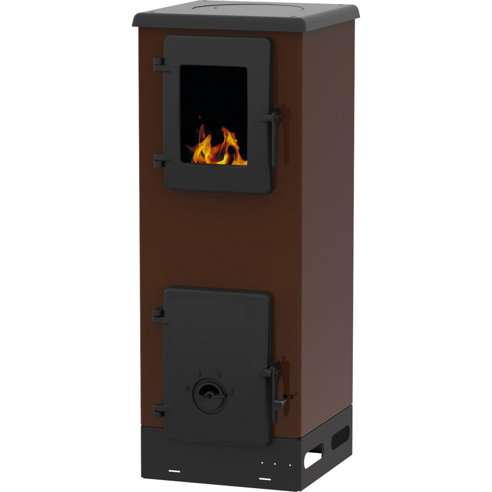 Wood burning stove Alfa Plam Vulkan S 4kW Brown, Log