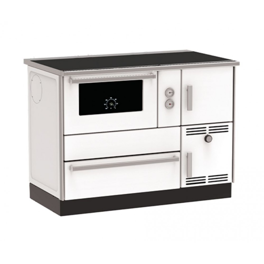 Wood burning cooker with back boiler Alfa Plam Alfa Term 35 White Left, 32kW | Cookers | Wood |