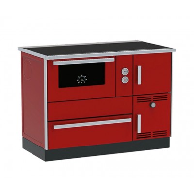 Wood burning cooker with back boiler Alfa Plam Alfa Term 35 Red Left, 32kW - Cookers With Back Boiler