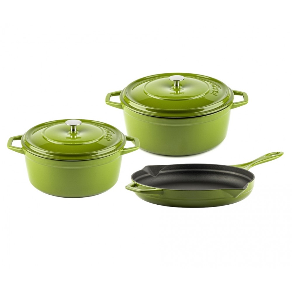 Cast iron pan set of 3 parts Hosse, Bamboo | Cast iron pan set |  |