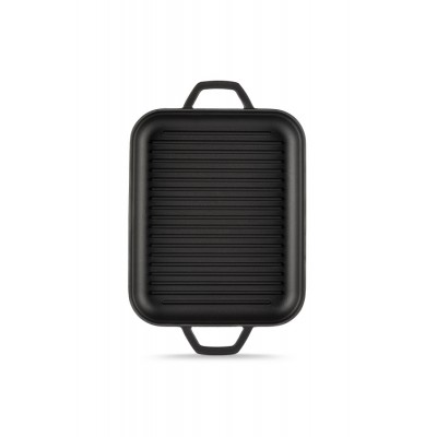 Rectangular Cast Iron Grill Pan with two handles Hosse, 26x32cm - Cast iron pan