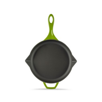Enameled cast iron pan Hosse, Bamboo, Ф24cm - Flat cast iron pan