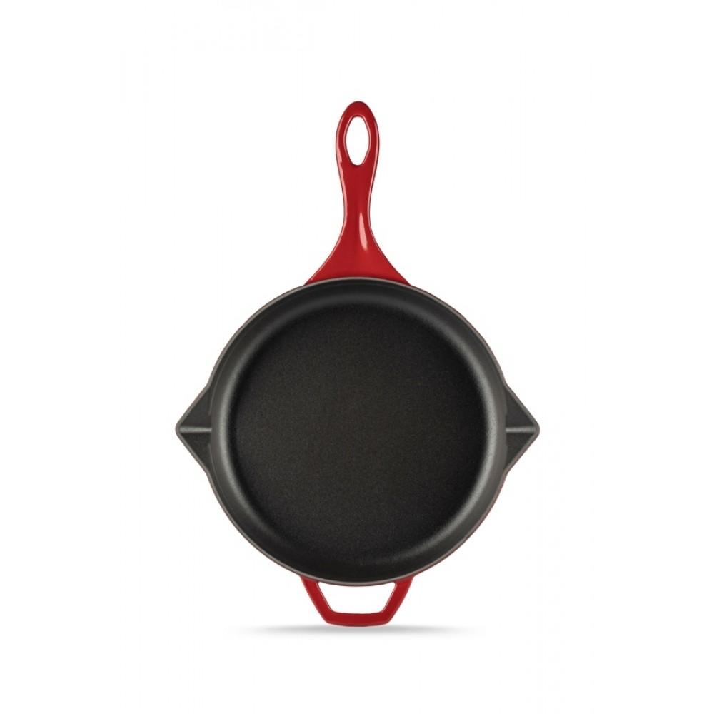 Enameled cast iron pan Hosse, Rubin, Ф24cm | Flat cast iron pan | Cast iron pan |