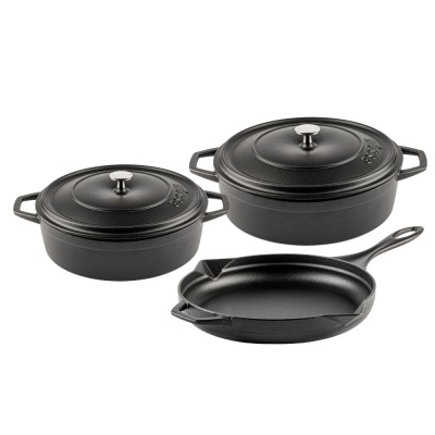 Cast iron pan set of 3 parts Hosse, Black Onyx - Product Comparison