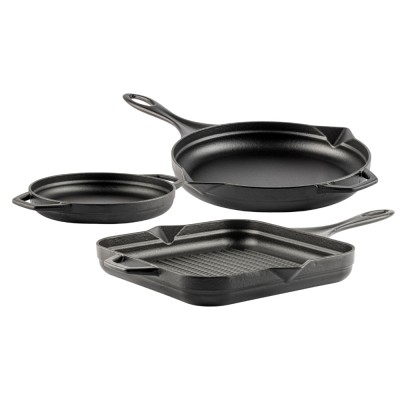Cast iron pan set of 3 parts Hosse, Black Onyx - Product Comparison