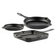 Cast iron pan set of 3 parts Hosse, Black Onyx