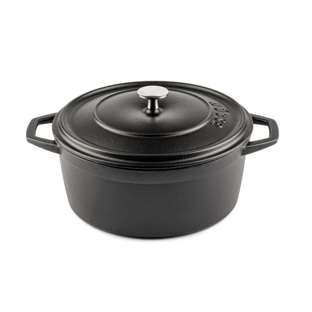 Cast iron deep pot Hosse, Black Onyx, Ф24