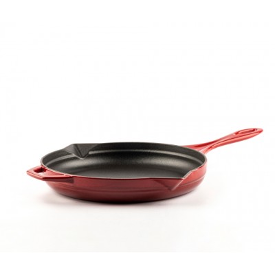 Enameled cast iron pan Hosse, Rubin, Ф24cm - Flat cast iron pan