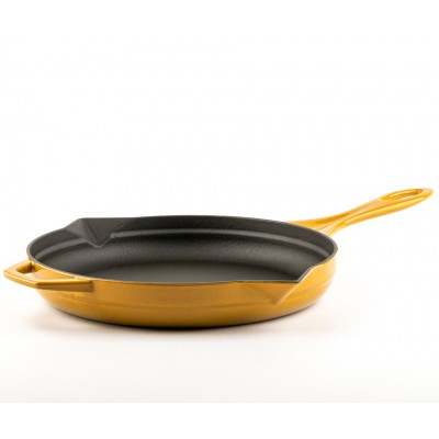 Enameled cast iron pan Hosse, Dijon, Ф28cm - Flat cast iron pan