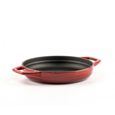 Enameled cast iron pan with two handles Hosse, Rubin, Ф16cm - Flat cast iron pan
