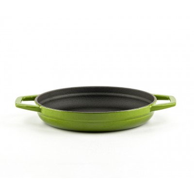 Enameled cast iron pan with two handles Hosse, Bamboo, Ф19cm - Flat cast iron pan