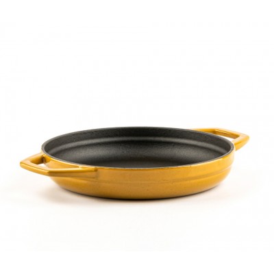 Enameled cast iron pan with two handles Hosse, Dijon, Ф19cm - Flat cast iron pan