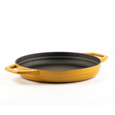 Enameled cast iron pan with two handles Hosse, Dijon, Ф22cm - Flat cast iron pan