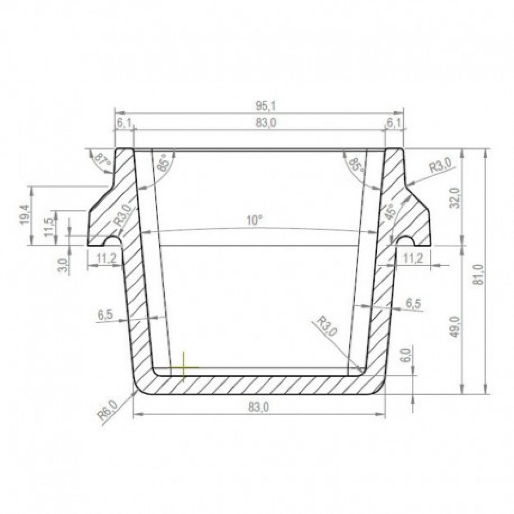 Cast iron Burn pot for pellet stove Arce and others., 95x70mm | Burn Pots for Pellet Stoves | Pellet Stove Parts |