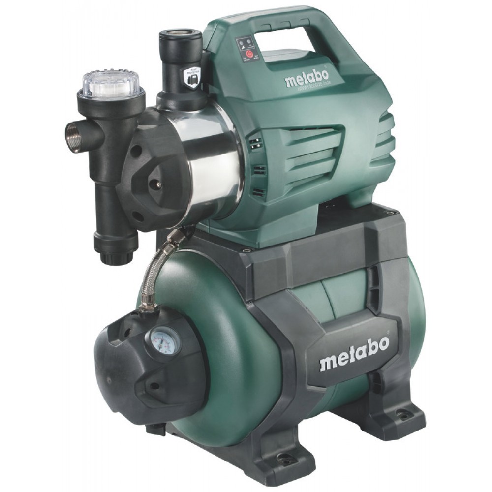 Single-phase hydrophore water pump METABO HWWI 3500/25 INOX, power 1100 W, flow 3500 l/h, tank capacity 24 L, head 45 m |  |  |