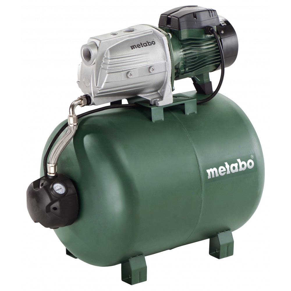 Single-phase hydrophore water pump METABO HWW 9000/100 G, power 1800 W, flow 9000 l/h, head 51 m, tank capacity 100 L |  |  |
