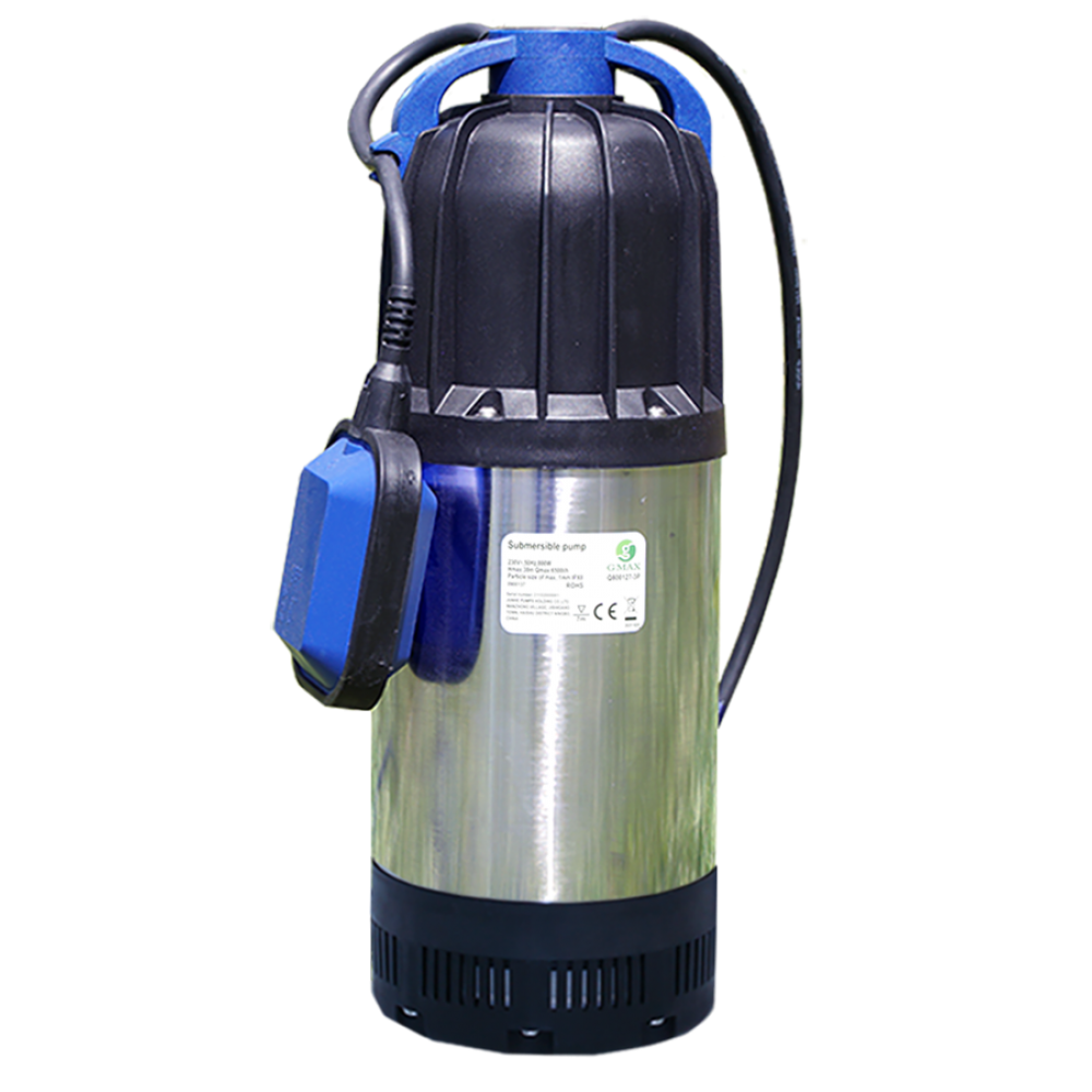 Submersible drainage water pump for well Gmax QDP with external float – flow 6.5 m³/h, power 1 kW, head 40 m |  |  |
