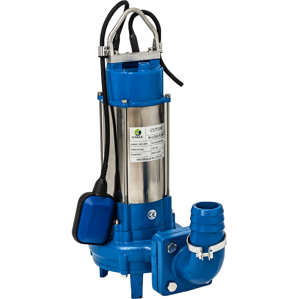 Submersible drainage pump for sewage water with cutter Gmax Cut with external float – flow 21 m³/h, power 1.5 kW, head 23 m |  |  |