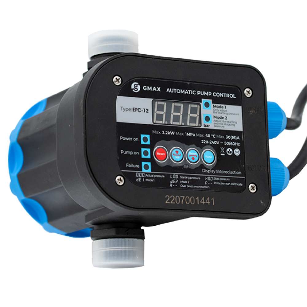 Pressure control EPC-12 with digital display and adjustable thresholds Gmax – size 1