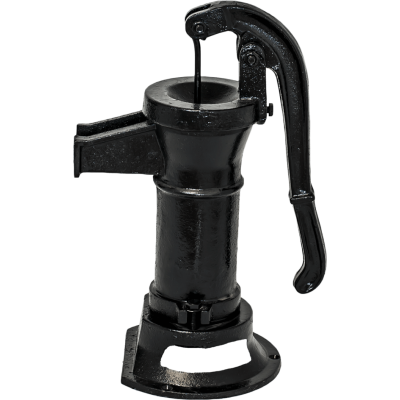 Hand water pump, manual Hydro-Fix, black, short – length 390 mm, cast iron, size 1 1/4″ - Hydro-Fix
