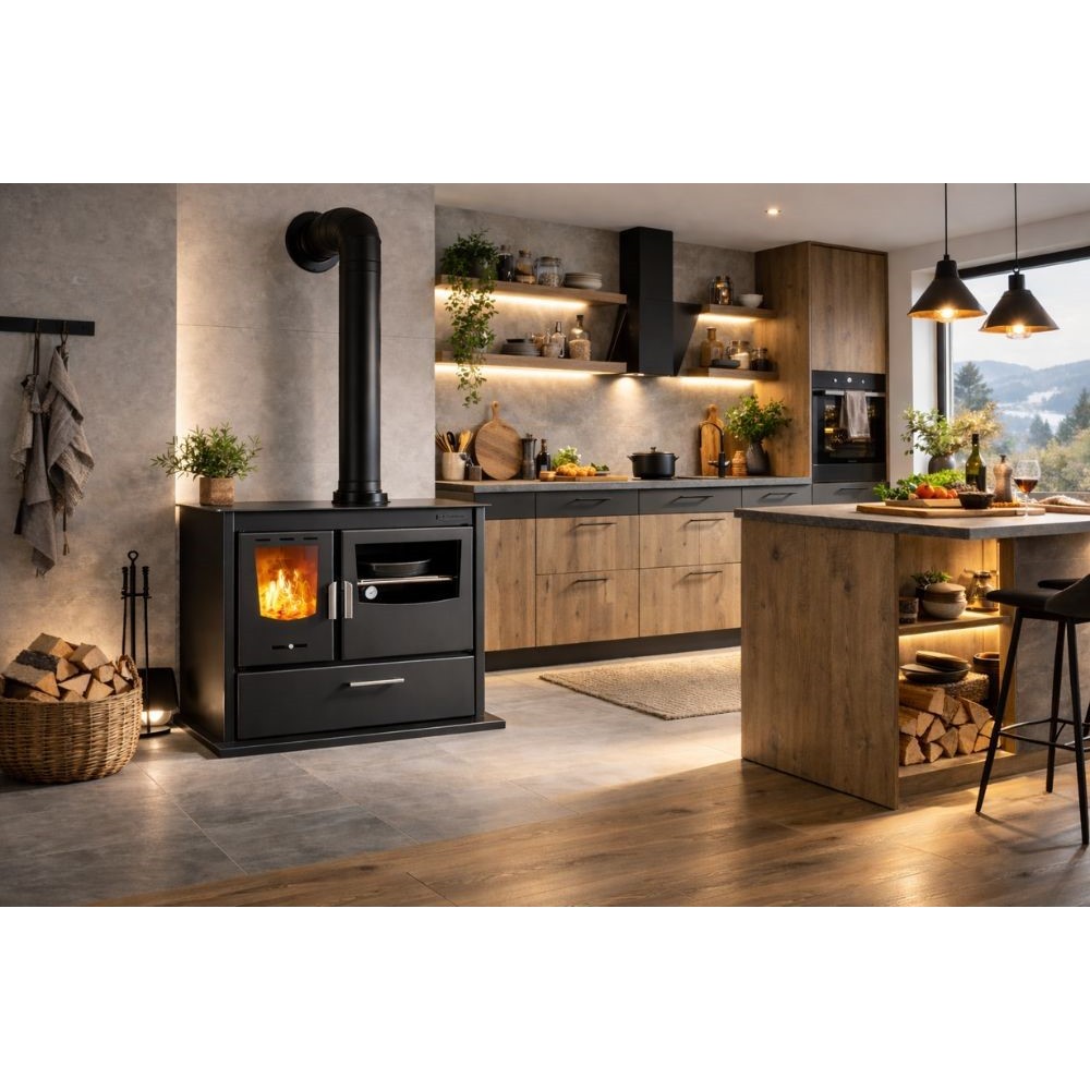 Wood cooker stove Balkan Energy ATS ΜΑSΙΝΑ PLUS 900, 12.15kW | Wood Burning Stoves With Oven | Wood Burning Stoves |