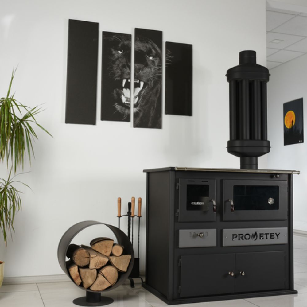 Wood cooker stove Prometey Practik-L, 11kW | Wood Burning Stoves With Oven | Wood Burning Stoves |