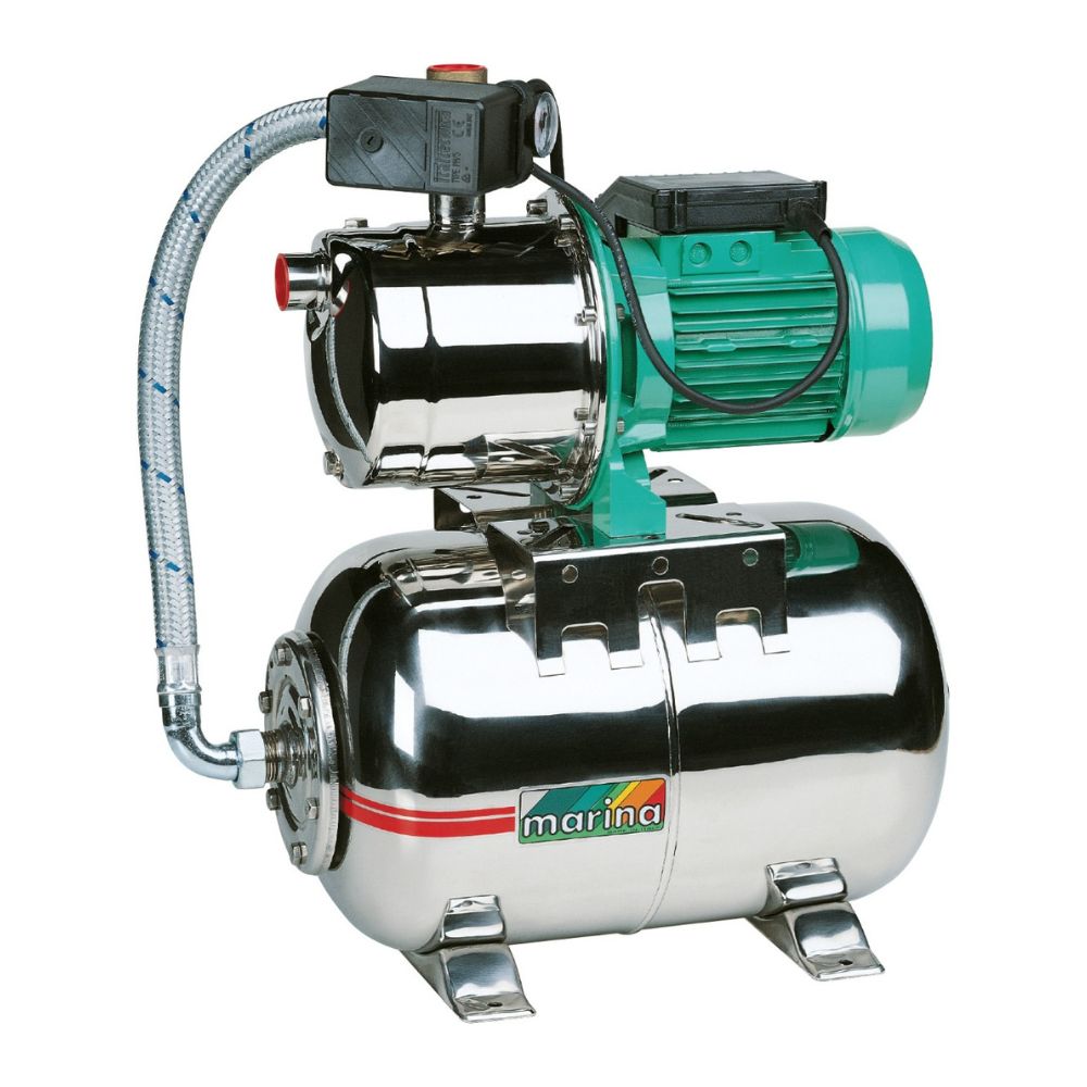 Hydrophore pump Speroni Marina CAM 95/25X 25L – power 1100 W, head 44 m, flow rate 70 L/min, stainless steel |  |  |