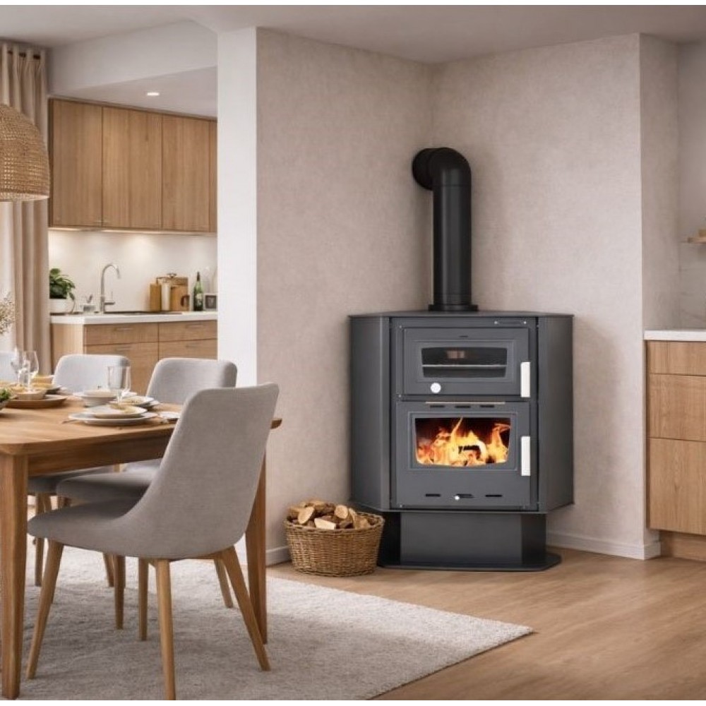 Wood burning stove with oven Balkan Energy ATS 90-30 CORNER, 18.25kW | Wood Burning Stoves With Oven | Wood Burning Stoves |