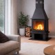 Wood burning stove Balkan Energy FS AERO STRAIGHT, 17.51kW | Charcoal Grills | Barbecue |