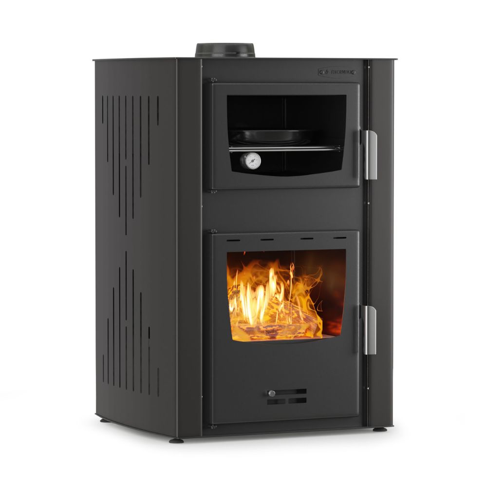 Wood burning stove with back boiler and oven Balkan Energy ATS HYDRO ΜΑSΙΝΑ 90-25, 25kW | Wood Burning Stoves With Oven | Wood Burning Stoves |