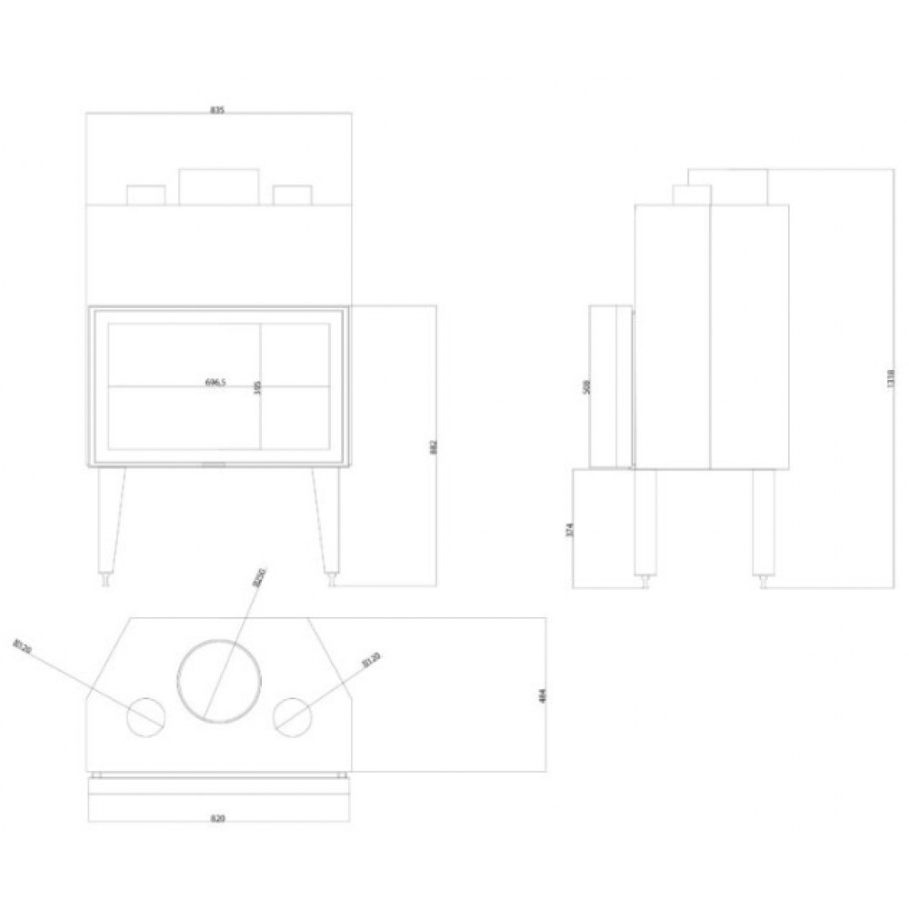 Wood Burning Fireplace Balkan Energy ATS STABLE AIR 800, with air ducts, 15.95kW | Wood Burning Fireplace Inserts | Wood Burning Fireplaces |