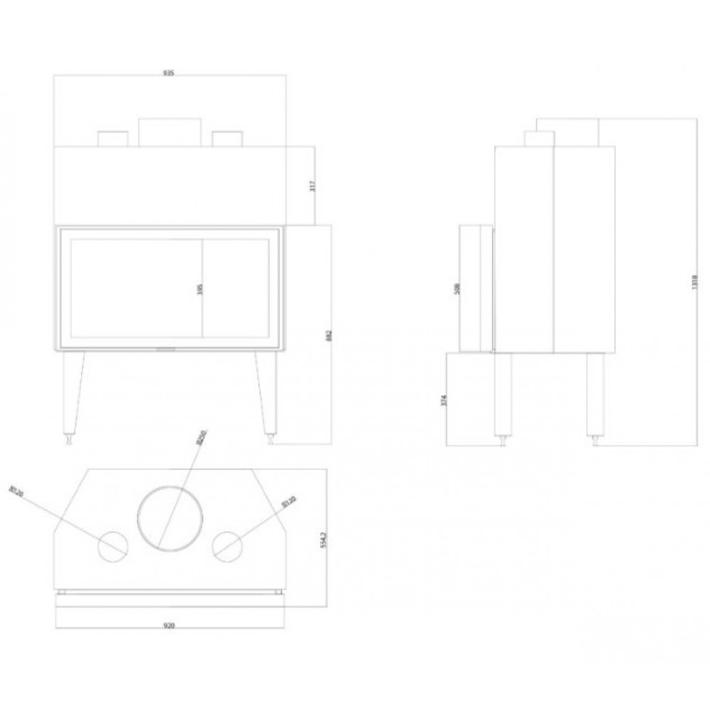 Wood Burning Fireplace Balkan Energy ATS STABLE AIR 900, with air ducts, 19.59kW | Wood Burning Fireplace Inserts | Wood Burning Fireplaces |