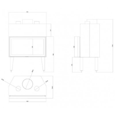 Wood Burning Fireplace Balkan Energy ATS STABLE AIR 900, with air ducts, 19.59kW - Product Comparison