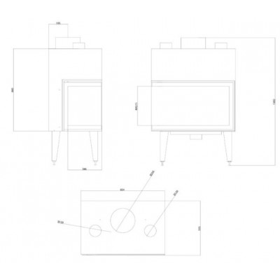 Wood Burning Fireplace Balkan Energy ATS STABLE AIR CORNER 800, with air ducts, left, 15.15kW - Product Comparison