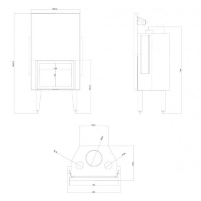 Wood Burning Fireplace Balkan Energy ATS STRAIGHT AIR 700, with air ducts, 14.89kW - Product Comparison