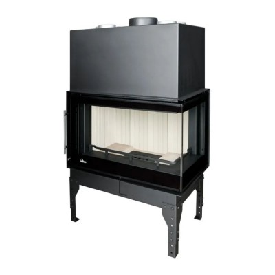 Wood Burning Fireplace UNIFLAM 760 EVO PBS with air ducts and air supply, bent glass, right side, 10kW - Product Comparison