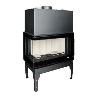 Wood Burning Fireplace UNIFLAM 860 EVO PBS with air ducts and air supply, bent glass, left side, 15kW - Product Comparison
