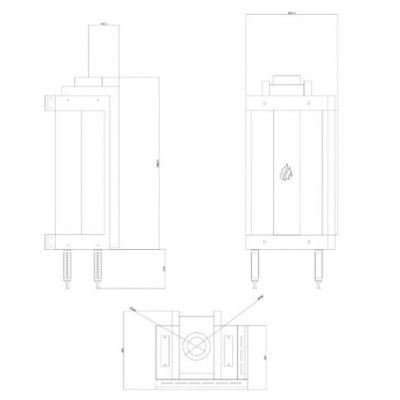 Gas fireplace Balkan Energy GAS STANDING CORNER, 3.9kW - 6.0kW - Gas fireplaces