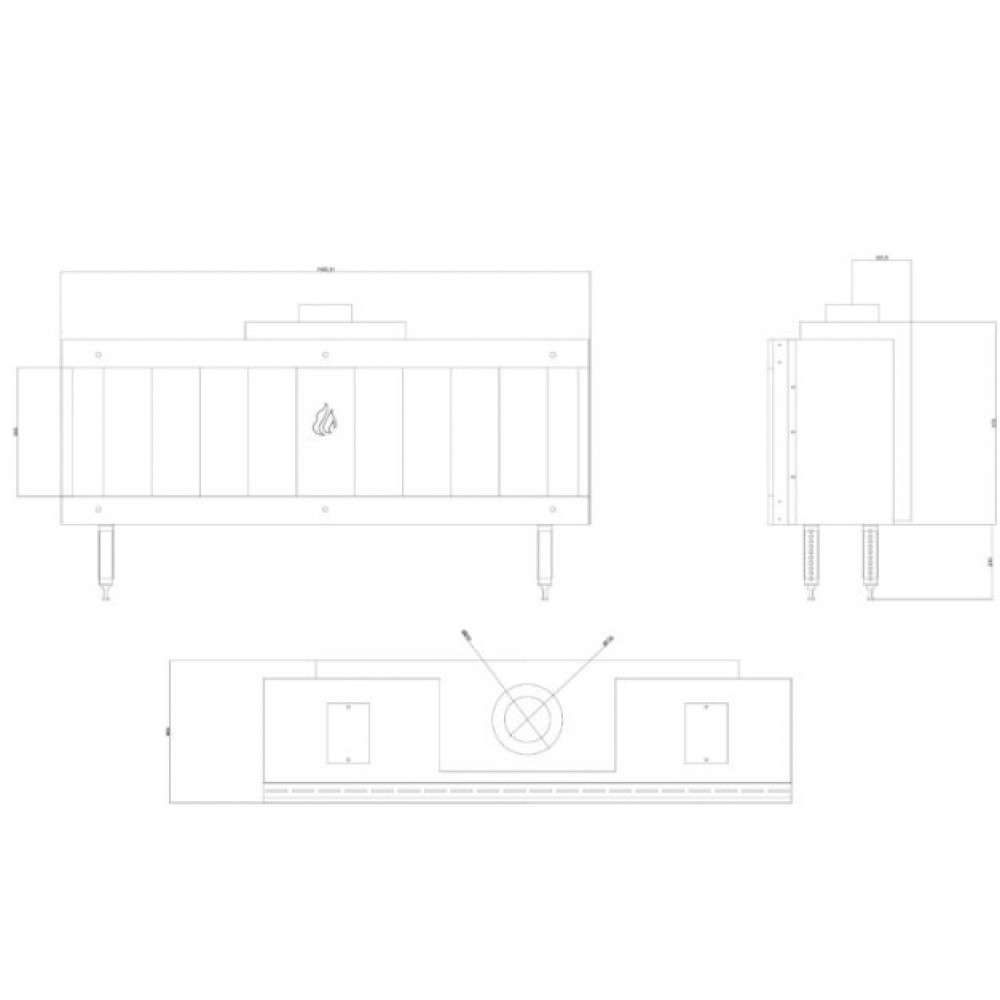 Gas fireplace Balkan Energy GAS STRAIGHT 150, 13kW | Gas fireplaces |  |