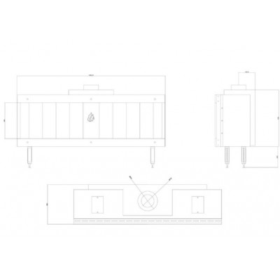 Gas fireplace Balkan Energy GAS STRAIGHT 150, 13kW - Gas fireplaces