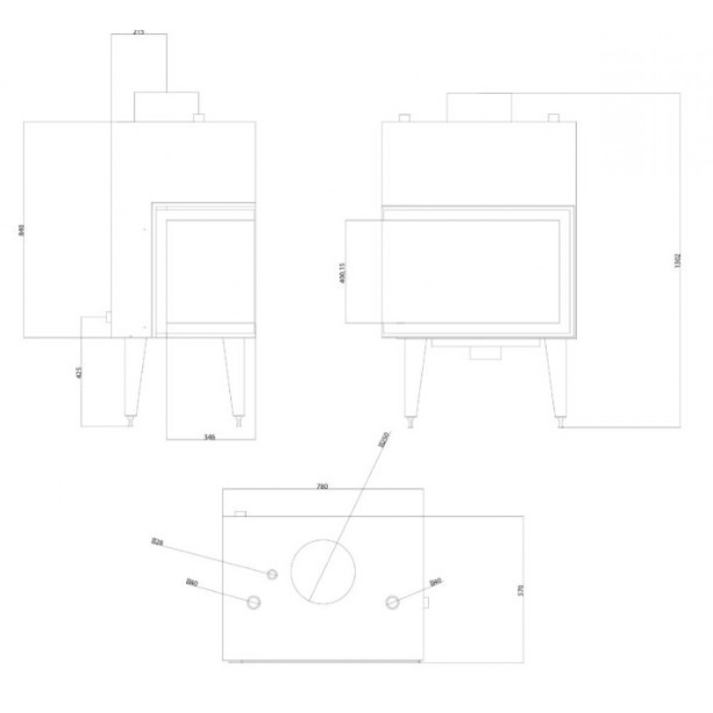 Wood Burning Fireplace with Back Boiler Balkan Energy ATS STABLE HYDRO CORNER 700, left, 19.56kW | Wood Burning Fireplace Inserts | Wood Burning Fireplaces |