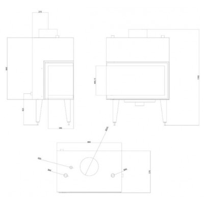 Wood Burning Fireplace with Back Boiler Balkan Energy ATS STABLE HYDRO CORNER 800, left, 24.58kW - Product Comparison