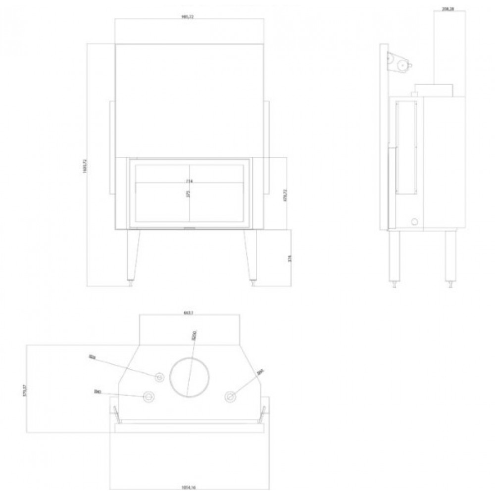 Wood Burning Fireplace with Back Boiler Balkan Energy ATS STRAIGHT HYDRO 900, 32.2kW | Back Boiler Fireplaces | Wood Burning Fireplaces |