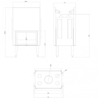 Wood Burning Fireplace Balkan Energy ATS TUNNEL AIR 800, with air ducts, 16.1kW - Product Comparison