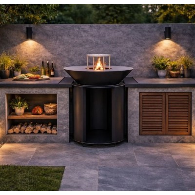 Steel charcoal Grill Balkan Energy ROUND 750 - Barbecue