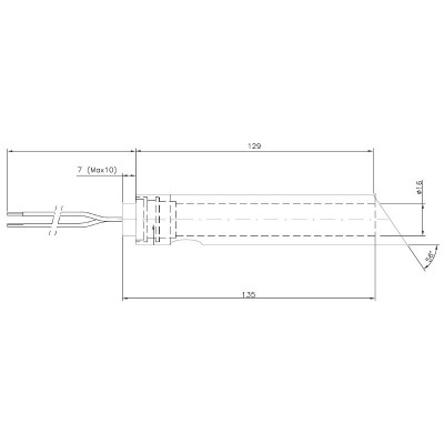Igniter / Heating element kit with guide tube for pellet stoves  Jotul, Ravelli and others, length 144mm, 350W - Igniters / Resistors for Pellet Stoves