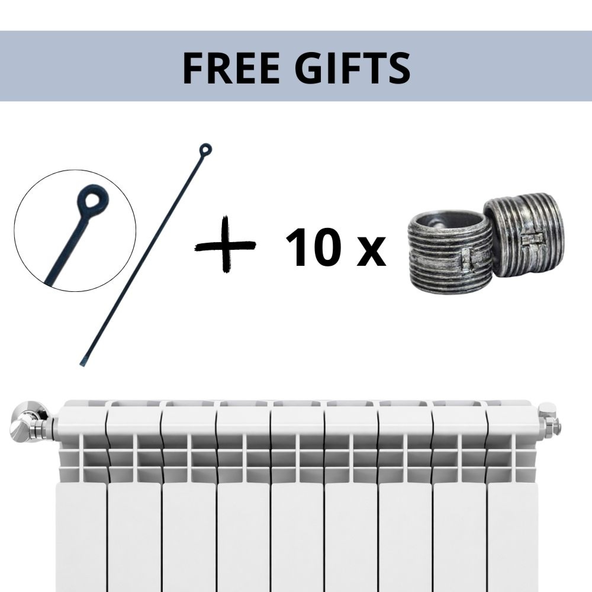 H500 Radiator Complete Set of Aluminium Radiators Helyos Evo H500, 10 pcs x 10 ...