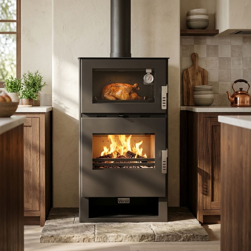 Wood burning stove with oven Verso F, 9 kW | Wood Burning Stoves |  |