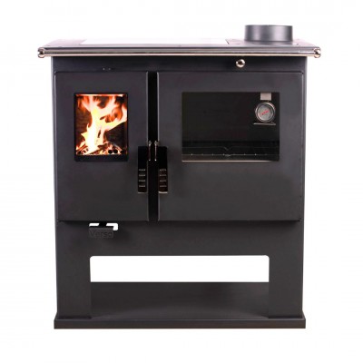 Wood cooker stove Verso CS Inox Ceramic with stainless steel oven and ceramic hob, Right, 7.7kW - Wood Cooker Stoves